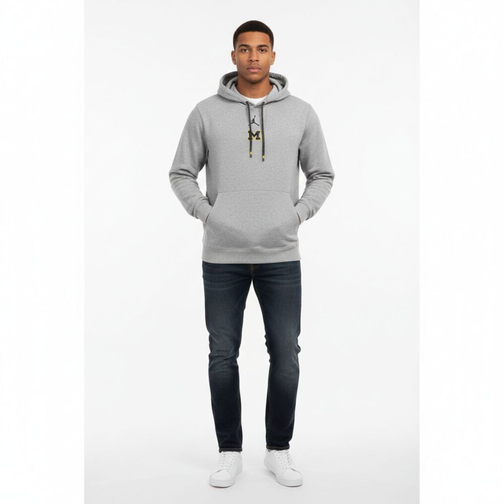 Jordan Michigan Wolverines Hoodie Navy Blue Jumpman Pullover Men's M